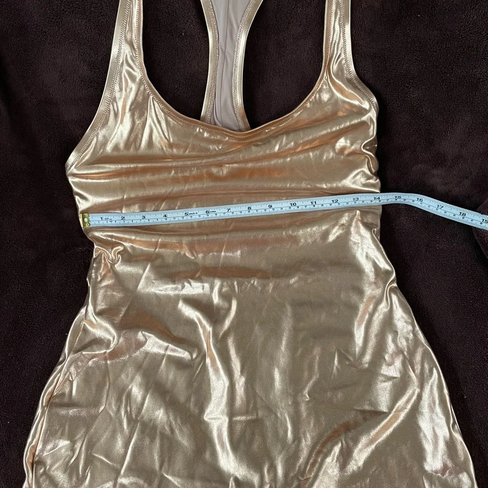 SKIMS Metallic Swim Cycle Suit Bodysuit Onesie